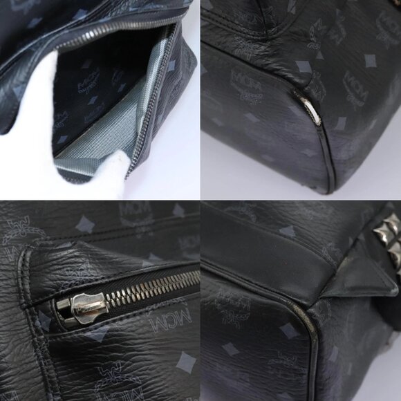 MCM Vicetos Logogram Backpack PVC Black Auth - Picture 13 of 15